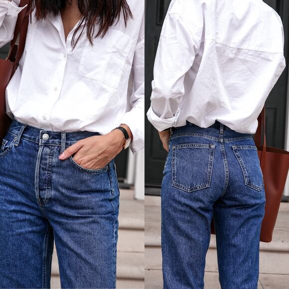 Everlane 90s Cheeky Jean Deep Atlantic Blue Organic Denim Straight Leg 23 Ankle - Picture 4 of 14